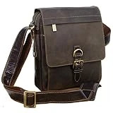 Visconti Sac Gibecière de travail en cuir signé (16011) Link - Notepad/Kindle/i-Pad - Marron Foncé