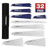 WORKPRO Lames de Scie Sabre 32-piece pour Bois et Métal avec Sacoche de Rangement