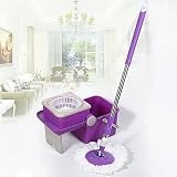 Turefans 360° Spin Tastic Mop Balai Serpillère, Seau et Poignée Pliables avec Microfibre（Seau Déplié : 32 x 30 x 53 cm Violet）