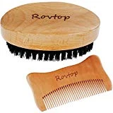 Rovtop Kit Barbe Peigne Barbe Brosse à Poil de Sanglier Naturel Brosse Barbe Poil de Sanglier Baume a Barbe Peigne Entretien Barbe Cheveux Soin Cheveux Kit d'Entretien le Soin de la Barbe de l'homme