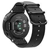 Fintie Bracelet pour Garmin Forerunner 235/220 / 230/620 / 630 / 735XT Montre de Running GPS - Bande Sportive de Remplacement Ajustable en Nylon Tissé, Noir