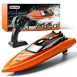 GizmoVine Bateau Telecommandé Jouet Bateau Radiocommandée Jouet Enfants pour Piscines et Lacs 2,4 GHz Contrôleur avec 1 Battery(Orange)