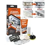 NOUVEAU Renovateur Phare Voiture Kit, Restauration Phare kit Professionnel Rénovation Optique de Phare Pâte de Polissage , Liquide de Protection UV, Eponge, Papier de Verre Headlight Restore Auto Moto