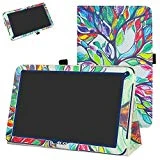 ARCHOS 101E Neon Coque,Mama Mouth Slim Folio PU Cuir debout Fonction Housse Coque Étui Couverture pour 10.1' ARCHOS 101E Neon Android Tablet PC,Love Tree