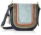 Fossil Rumi, Sacs bandoulière femme, Blau (Navy Multi Stripe), 7x18.42x18.73 cm (B x H T)