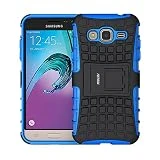 Coque Galaxy J3 (2016), Fetrim Armor Support Protection Étui,anti chocs Bumper Étui Hybride protection Housse Cover pour Samsung Galaxy J3 (2016) (bleu)