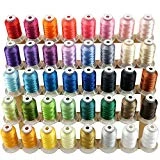 New brothread 40 Brother Couleurs Polyester Fil machine à broder pour Brother / Babylock / Janome / Singer / Kenmore Machine 500M (550Y) / bobine