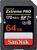 Carte mémoire SDXC SanDisk Extreme PRO 64 Go jusqu'à 170 Mo/s, Classe 10, U3, V30, 4K UHD