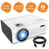 BIGASUO Vidéoprojecteur 3500 Lumens Portable LED Mini Projecteur Bluetooth, Soutien Charge Le Format Plein HD 1080P iPhone Andriod Jeu TV multimédia Home Theater Entertainment
