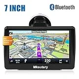 7' GPS Voiture Auto - Cartographie Europe 52 Pays à Vie - GPS Bluetooth 7 Pouces Ecran Tactile Haute Luminosité avec Dispositif Anti-reflet - Support Stable avec Grande Ventouse Chargeur de Voiture
