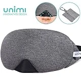 Unimi Masque de sommeil, Design amélioré du nez du Masque de Yeux, Masque de Voyage en coton, Hommes et femmes Masque de Nuit - Gris Foncé