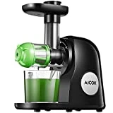Extracteur de Jus à Pression Lente, Aicok Extracteur de Jus de fruits et légumes, Moteur Silencieux et Fonction Inverse, Systeme d'extraction Démontable, Brosse de Nettoyage Incluse