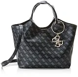Guess Flora, Sacs portés épaule femme, Noir (Black/Bla), 47x25x17.5 cm (W x H L)