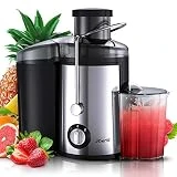 Joerid Centrifugeuse Extracteur de Jus, Juicer avec Bec Verseur Anti-goutte Orientable Sans BPA, Pieds Antidérapants, Brosse de Nettoyage Incluse