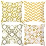 Vektenxi Lot de 4 housses de coussin carrées confortables 45 x 45 cm