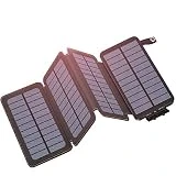 Hiluckey Chargeur Solaire 25000mAh Portable Power Bank avec Deux 2.1A Ports Imperméable Batterie Externe pour iPhone, Samsung Galaxy, iPad, Smartphones