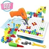 Symiu Mosaique Enfant Puzzle 3D Construction Enfant Jeu Montessori Kit Mosaique 223 Pcs pour Enfant Fille Garcon 3 4 5 Ans