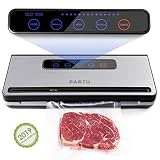 PARTU Machine Sous Vide - Scellant automatique sous vide avec kit de démarrage | Mode aliments secs et humides | Cisaille intégré | Voyants LED | Film de protection en surface