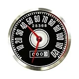Horloge murale sans bruits de tic-tac pour homme garçon enfant - Cadeau créatif silencieux vintage - Montres comme le compteur dans Ford Mustang rétro Horloge murale en aluminium de diamètre 30 cm
