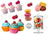 STICKER'S LAND Chocolat et de pâtisserie Stickers décoratifs Autocollant Feuille 21 x 28 cm en Papier adhesif Transparent