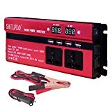 SAILFLO Onduleur 1000W Digital Display convertisseur DC 12 V vers AC 220V- 240V Adaptateur 3 Prises de Courant Alternatif et 4 USB Ports, Portable Transformateur de Tension de Voiture chargeurs