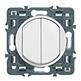 Legrand 099721 Céliane Soft - Double interrupteur ou va et vient - 10 AX, 250 V - Blanc - 099721