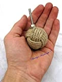 Bouton de jute Corde Lot de 6 ronds de jute Poignées de tiroir Dimensions : 6.5 x 4 x 4 cm Bhartiya Bricoler