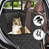 OMORC Housse Voiture Chien Tapis Voiture Chien【Dernière Version】 + 2 Ceinture de Sécurité avec Fenêtre Visuelle (147cm x 137cm) Tapis de Coffre pour Voyage en Voiture/SUV/Camion Étanche Pliable Noir