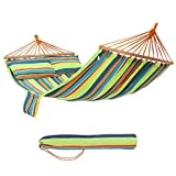 SONGMICS Hamac avec 2 Coussins, Surface de Couchage env. 210 x 150 cm, Charge maximale 300 kg GDC22Q