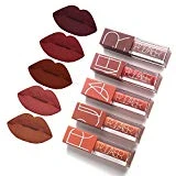 5 Couleurs Maquillage Waterproof à Lèvres Mat Liquide Beauté Brillant Rouge à Lèvres Lip Gloss Liquid Matte Longue Tenue Gloss Lipstick Lot de 5 Pcs