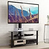RFIVER Meuble TV avec Support Pivotant Hauteur Réglable pour TVs et Ecrans LCD LED de 32 à 65 Pouces 3 Étagères TW1002