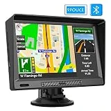 AWESAFE GPS Navigation Auto Écran Tactile de 9 Pouces Carte Intégrée de 48 Pays Européens Fonction Bluetooth Pare-Soleil