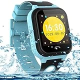 Vannico Montre pour Enfants,Montre Enfant LBS IP67 Anti-Chute Montre connectée Enfant SOS Anti-Perte Écran Tactile Montre Smart Watch Enfants Filles Garçons Cadeaux d'anniversaire (Bleu)