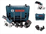 Bosch GKS 12V-26 Professional Scie circulaire sans fil 85mm avec boîtier L-Boxx + 2x Batteries GBA 6,0 Ah + Chargeur rapide GAL 1230 CV