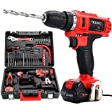TEENO Perceuse visseuse sans fil PSR 21V+ 2 batteries lithium + 41 accessoires+ gants professionnels