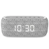 HAVIT Horloge Enceinte Bluetooth, Haut Parleur Basse Pure 10W Dual Drive, 8-12 Heures de Temps de Jeu, Radio FM et Réveil numérique, 2 Heures de Réveil (M29 Gris)