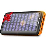 KEDRON Batterie Externe, 24000 mAh Chargeur Solaire Power Bank avec Deux Entrées et 3 Ports Haute Vitesse de Charge Portable pour Smartphones ...