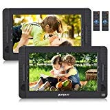 Pumpkin Lecteur DVD Portable Voiture pour Enfant 2 ecrans d'appuie-tête 10.1 Pouce supporte Region Libre USB SD MMC Autonomie de 5 Heures avec Etui de Montage dans Voiture (Deux Lecteur DVD)