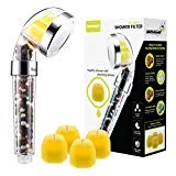 Aerobath Pommeau Douche Filtrant Vitamine C Filtre Douchette anti Calcaire Chlore, Douche à main Haute Pression Economie d'Eau Filter Pulvérisateur avec Billes Minerales Ion