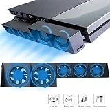 EEEKit Ventilateur de Refroidissement pour PS4, Ventilateur Externe USB 5 Ventilateur Turbo avec contr?Le de la température Ventilateurs de Refroidissement pour Console de Jeu Sony Playstation 4