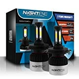 NIGHTEYE H4 72w 9000LM LED COB Kit Voiture Headlight Phare Ampoules Lamp 6500K - Garantie de fabrication de 3 ans