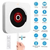 Lecteur CD Portable, SAWAKE Lecteur CD Montage Bluetooth Mural, Haut-Parleur HiFi Intégré, CD Player avec Port Audio DE 3,5 mm, Clé USB/Prise de Carte Mémoire SD et Audio AUX Entrée (Blanc)