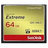 Carte Mémoire CompactFlash SanDisk Extreme 64 Go UDMA7 avec une Vitesse de Lecture Allant jusqu'à 120 Mo/s (SDCFXSB-064G-G46)