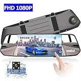 Caméra de Voiture, Dashcam Voiture Avant et Arrière Full HD 1080P WiMiUS Caméra Rétroviseur Enregistreur de Conduite avec 7' Écran Tactile, Grand Angle 170°, WDR, G-Capteur, Guide de Stationnement