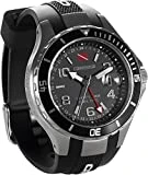 Cressi Traveller Dual Time - Professional Montre de Plongée 200m/20ATM - Unisex - Argent/Noir/Noir