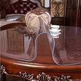 Protège-table Magilona rond en PVC étanche de 1,5 mm d'épaisseur - Protection contre la chaleur - Taille sur mesure, PVC, claire, 43.3 Inch(110cm)