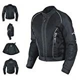 Eté Blouson Textile Touring Sport Moto Scooter Mesh Doublure Impermeable noir M