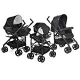Chicco - Trio Sprint Black, Poussette Combinée 3 en 1, Black Night