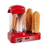 Hot Dog Maker Machine à hotdog pour 8 saucisses (Chauffe-saucisses, chauffe-pain, rouge)
