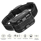 FOCHEA Collier Anti-aboiement Choc & Vibration & Bip, [Version 2019] IPX7 Collier de Dressage Rechargeable, Choc & Vibration & Sensibilité Réglables pour Petits Moyens et Grands Chiens de 6.8 à 68KG